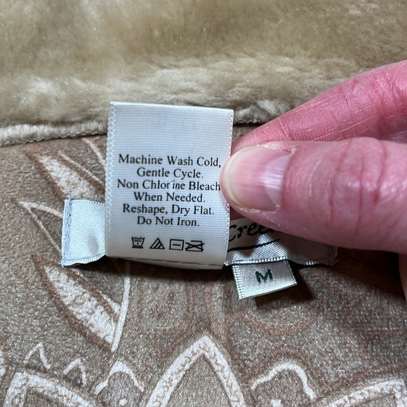 Coldwater Creek EUC Faux Fur & Suede Sleeveless Vest Tan Cream Women's Medium M - Picture 10 of 12